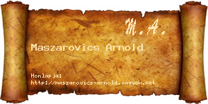 Maszarovics Arnold névjegykártya