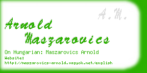arnold maszarovics business card